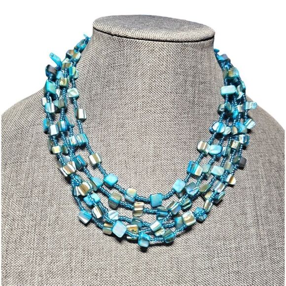 Vintage Azure Multi-strand Elegance Necklace - Picture 1 of 11